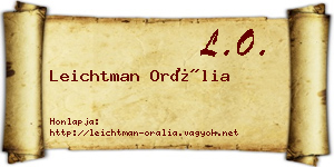 Leichtman Orália névjegykártya